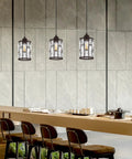 Three Pack Crystal Shade Pendant Lights for Kitchen Island Chrome Finish 4.75 Inch Hanging Fixture over bar area