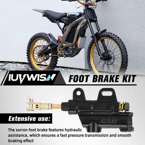 Hydraulic Foot Brake Pedal Lever Kit for Surron LBX X260 X160 Electric Dirt Bikes CNC 6061-T6 Aluminum Upgrade Easy Install Beefed Up Braking Performance DOT4 Fluid Not Included