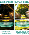 3 Tier Hanging Solar Bird Bath Fountain With Cascading Water Feature And 16.4 Foot Cord Large Bird Bowl For Hummingbirds