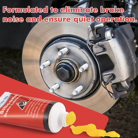 Silicone Brake Grease For Caliper Guide Pins High Temperature Waterproof Lubricant Safe For Rubber O Rings 1 Ounce tube and brake setup