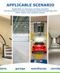 Scenarios for Three Pack Motion Sensor Light Socket Adapters For E26 And E27 Bulbs, including stairs, garage, warehouse, corridor.