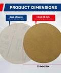 5 inch Hook Loop Sanding Discs made of Aluminum Oxide grit, designed for power tools for smooth quick changes. Grab These Awesome 100 Pc Hook Loop Sanding Discs With Aluminum Oxide Grit For Smooth Quick Changes On Power Tools Without Worry About Loose Paper At Super Fast Spin Speeds.