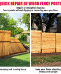 Before and after using Heavy Duty Steel Fence Post Repair Kit With Double Ground Spikes And Post Anchors For Damaged Fence Gates Sign Posts Or Mailboxes Durable Triangular Stakes To Restore Wood Fences 2 Pack