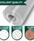 Heavy Duty 19 Gauge Hardware Cloth 16X50 Ft Roll Featuring Half Inch Square Mesh Rustproof Steel Fence Wire for Poultry Coops and Backyard Rodent Guard.