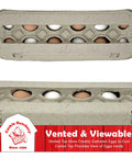 Vented Paper Pulp Egg Cartons 12 Pack Holds 1 Dozen Eggs Biodegradable And Compostable Recycled Paper For Backyard Flock