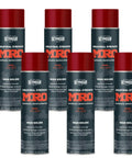 Industrial High Solids Spray Paint IHC Red For Metal Maintenance Thick Enamel Finish 16 Ounce Cans Pack Of 6 display