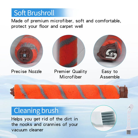 Soft Bristle Brushroll HEPA Foam Filter Replacement Kit For DuoClean NV800 NV800W NV801 NV801Q NV803 UV810 Vacuum Cleaners