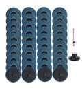40 Piece Quick Change Flap Discs With 1/4 Shank Holder for Fast Swap Roll Lock Sanding Wheels Zirconia Alumina, packed neatly.