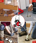 Crush Pesky Clogs Quick With This Beast Mode Electric Drain Auger used on sewer, toilet, drain pipe, and floor drain.