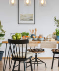 Rustic Industrial 3 Light Pendant With Glass Shades Black Finish Modern Yet Vintage Farmhouse Style Adjustable Wire Ceiling Light For Dining Room