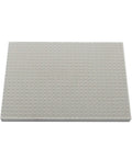 Meter Star heat-resistant ceramic square plate with honeycomb perforations, 7.8x5.59 in, light gray.