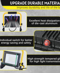 High Bright 10000LM LED Work Light Portable Flood Light With Five Foot Cord IP66 Waterproof with aluminum and glass details
