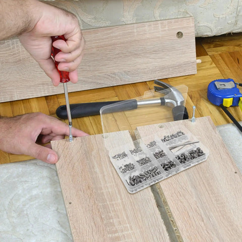Using 400 Piece Stainless Steel Screw Set Kit Pro Grade With Self Tapping And Corrosion Resistant Metric Fasteners for wood assembly