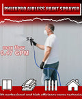 Man using Professional Airless Paint Sprayer Pumping 3300 Psi And 0.47 GPM Flow Rate to spray a fence.