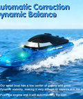 Remote Control Boat With 1800mAh Battery Transparent Hull 10 LED Lights Auto Reverse 2.4GHz Waterproof Racing Speedboat Toy For Kids 8-12 And Adults The Go-To Lake Or Pool Gift on water surface