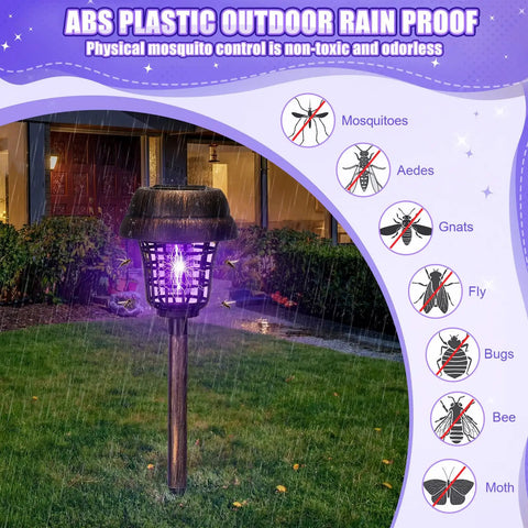 4 Pack Solar Mosquito Zappers Outdoor Waterproof Bug Zapper Light for Garden and Yard Solar Powered Insect Killer Lamp