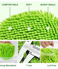 Close-up of microfiber chenille mitt details from 62 Inch Adjustable Car Wash Brush Kit With Long Handle Scratch Free Replacement