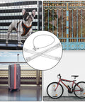Stainless Steel Wire Cable With Loops, 12 Inch Vinyl Coated, 7x7 Strand, Heavy Duty Security Cable for gates, luggage, bike