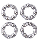 Beefy One Inch Bicycle Ball Bearings Set For Front And Rear Hubs With Seven Steel Balls In A Fixed Cage Inner Diameter Zero Point Fifty Five Inches Ball Diameter One Quarter Inch Durable Steel Retainer Fits 4 10 20 Pack