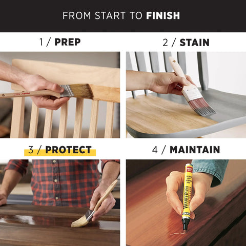 Quick Dry Oil Based Polyurethane Spray For Interior Woodwork Clear Semi Gloss Top Coat used in wood prep and finishing steps.