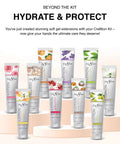Cre8tion lotion collection featuring various scents like rose, pearl, and green tea in 100ml tubes for hydration and protection.