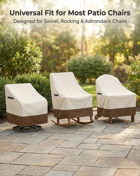 Heavy Duty Waterproof Patio Chair Covers for All Weather Protection Fits Swivel Lounge Rocking and Adirondack Chairs