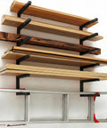 Beefy Heavy Duty Wall Mounted Lumber Rack With Six Levels Holds Up To 1200 Lbs Ideal For Garage, Workshop Or Shed Black Four Pack