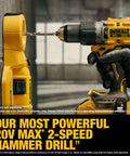 Pro Grade Brushless Cordless Hammer Drill Kit Paired With Half Inch Chuck And Five Amp Hour Battery Plus Lightning Charger ready to shred through masonry.