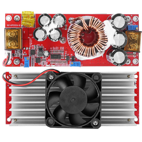 Heavy Duty Dc Dc Boost Converter Step Up Module 10 To 60V Input with fan cooling and components for solar projects.