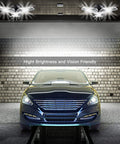 Ultra Bright LED Garage Light Deformable Ceiling Panel 9000 Lumens 82W CRI 80 in a garage illuminating a blue car
