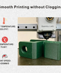 Badass PETG Carbon Fiber Filament 1.75Mm 1Kg Spool Bright Emerald Green printing test showing smooth results and printer settings.