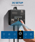 Outdoor Low Voltage Transformer 60W 120V AC To 12V DC With Dusk To Dawn Sensor timer close-up showing button operation