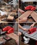Heavy Duty Red Dust Hood For Machinery And Automatic Dust Collection Systems used on table saw and planer, efficiently capturing sawdust.