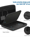 Heavy Duty Tablet Sleeve Case For 11 Inch Apple iPad And iPad Air 10.9 showing interior anti-shock cushion and anti-scratch velvet material.