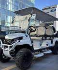Smooth 48V Lithium Golf Cart Sightseeing Patrol Rig With Solid Double Wishbone Suspension 4Kw Motor 10 Inch Touchscreen showcasing exterior details.