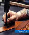 Using Leather Round Hole Punch 10mm Hollow Cutter For Belts And DIY Leather Craft on a leather belt