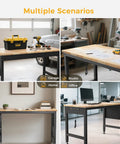 Rock Solid Heavy Duty Adjustable Workbench With 47.64 Inch Surface, 2000 Lb Load Capacity, Rubber Wood Top, Pegboard, And Built In Power Outlets For Garage, Shop, Office Or Home Projects