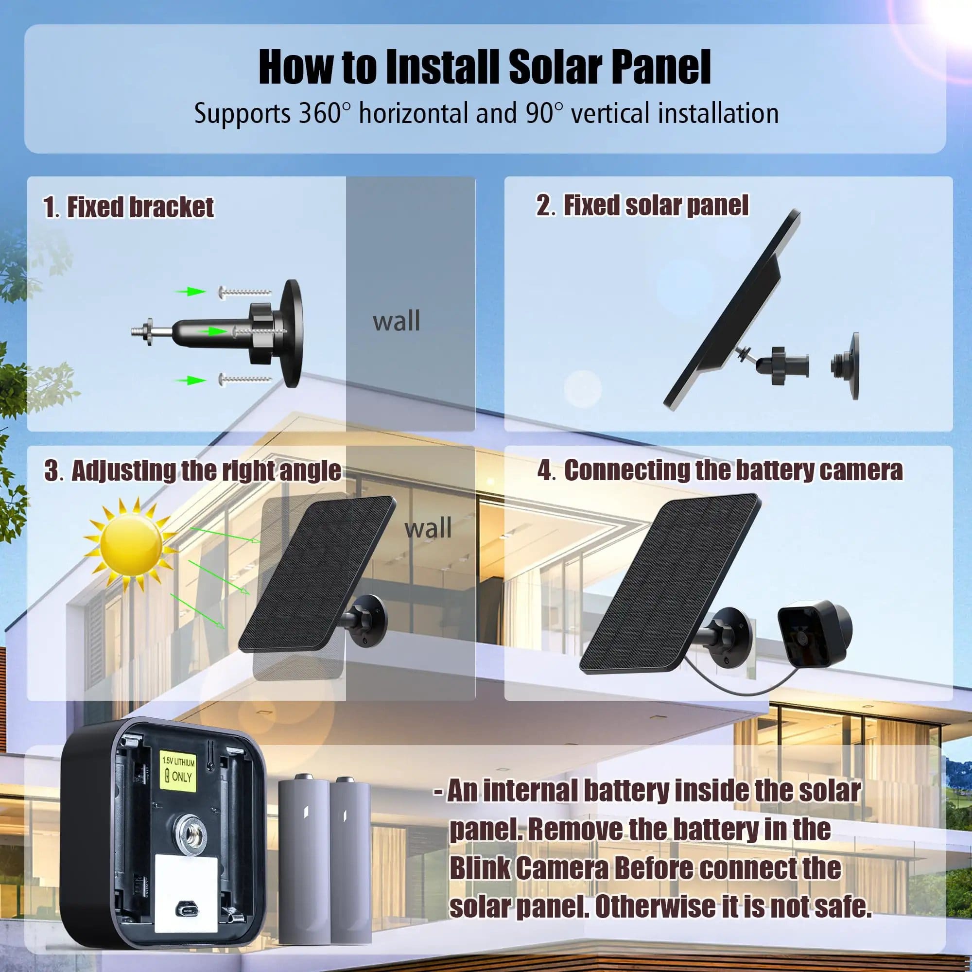 4 Pack Solar Panel Kit For Blink Outdoor Cameras 2K ✓