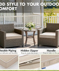 Beige Outdoor Chair Cushions Set Of 2 For Patio Chairs 19 X 19 X 3 Waterproof With Adjustable Straps Fade Resistant Three Year Color Fastness