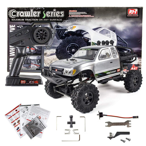 One Tenth Scale Rock Crawler 4WD Off Road Remote Control Truck With Powerful 550 Brushed Motor And 2500mAh Rechargeable Battery