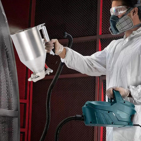 Heavy Duty Pneumatic Cement Mortar Sprayer With Stainless Steel Air Hopper For Exterior Wall Relief Textured Paint And Putty Application in use.