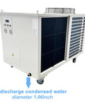 Pro Grade Industrial Spot Cooler And Commercial Portable Air Conditioner with 220V power, mobile cart design, and discharge output.