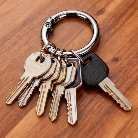 300 Pack Mini Round Carabiner Clips One Inch Trigger Spring O Rings For Keychains Buckles Bags Purses Car Keys DIY Crafts Black Durable