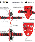 Heavy Duty Zipline Trolley With Stainless Steel Sheaves And Double Pulley, 23kN Rating, shown with dimensions and components