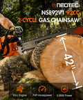 92cc Gas Powered Chainsaw With 36 Inch Bar And Chain For Heavy Duty Wood Cutting And Tree Pruning 7HP 2 Cycle Engine