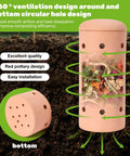 Front view of a red pottery Underground Worm Composting Bin 10 Inch For Outdoors Easy To Use For Beginners. Features ventilation holes.