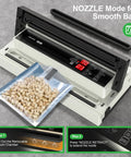 Pro Level 16 Inch Commercial Vacuum Sealer Machine Boasting Dual Pump Setup And Quick Auto Cool Down Rock Hard Design For Serious Meat Packing And Mylar Preservation Runs Smooth Every Time with pistachios in bag.