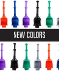 Various colors of Pro Grade Bellows Accordion Toilet Plunger With High Pressure Thrust For Heavy Duty Clogs In Bathrooms Unclogs Stubborn Blockages Like A Boss All Purpose Power Plunger For Quick Home Fixes Black