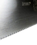 Pro Grade 12 Inch Tenon Saw Packed With Hella Sharp 13 Tpi Blade Brass Reinforced Spine And Stained Beech Handle close-up view.