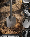 SDS Max Clay Spade Bit 4.5 By 17 Inch Heavy Duty 40CrMo Steel Shovel Bit in soil with curved blade, ideal for rotary hammers.